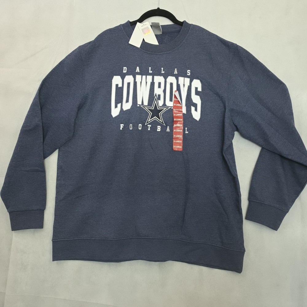 Dallas Cowboys CSA NFL Sweatshirt Mens XL Heather Blue Fleece Crew Neck NWT